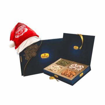 Fancy Dry Fruits Gift Box (WW) With Christmas Cap