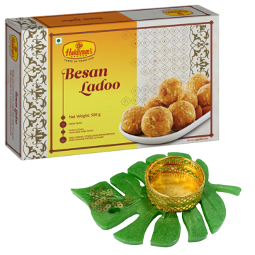 Besan Ladoo 500 g with Medium Diya 