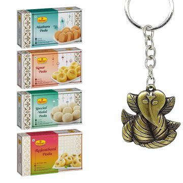 Aata Dry Fruits Modak + Ganeshji Keychain