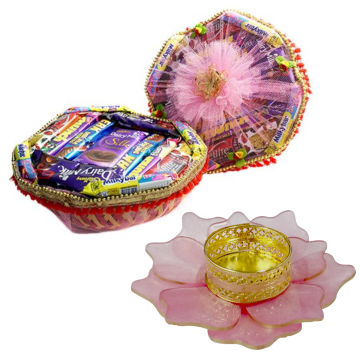 Chocolate Tokni 345g (Medium) with Medium Diya 