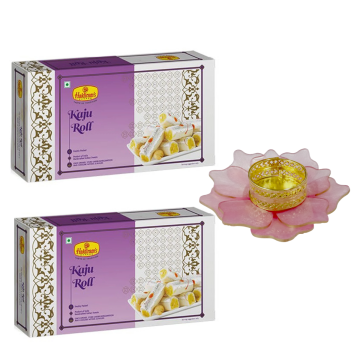 Kaju Roll Pack of 2 (500g x 2) with Medium Diya 