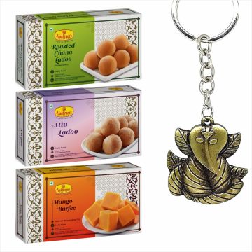 Aata Dry Fruits Modak + Ganeshji Keychain